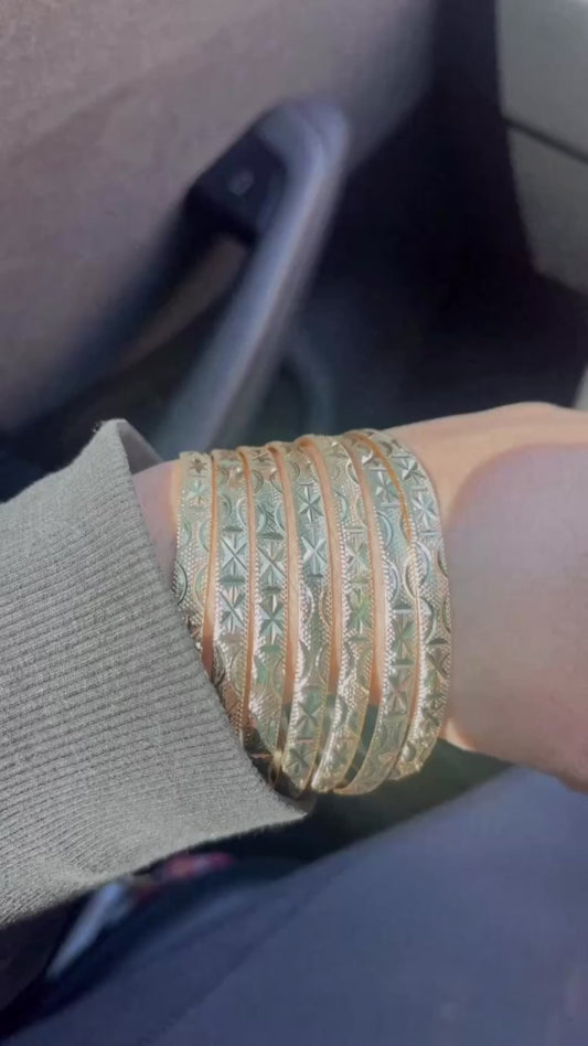 Gold bangles size 6